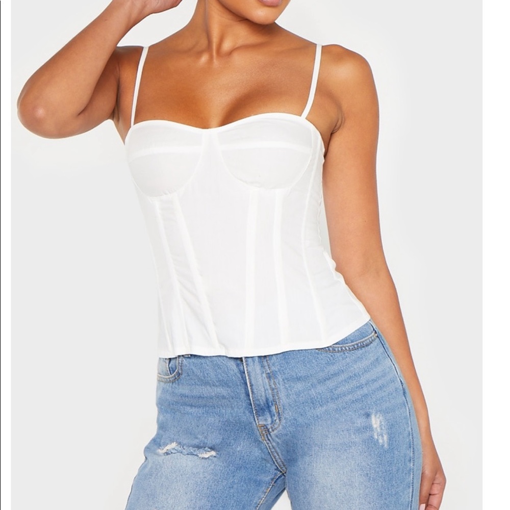 White Structured Corset Top